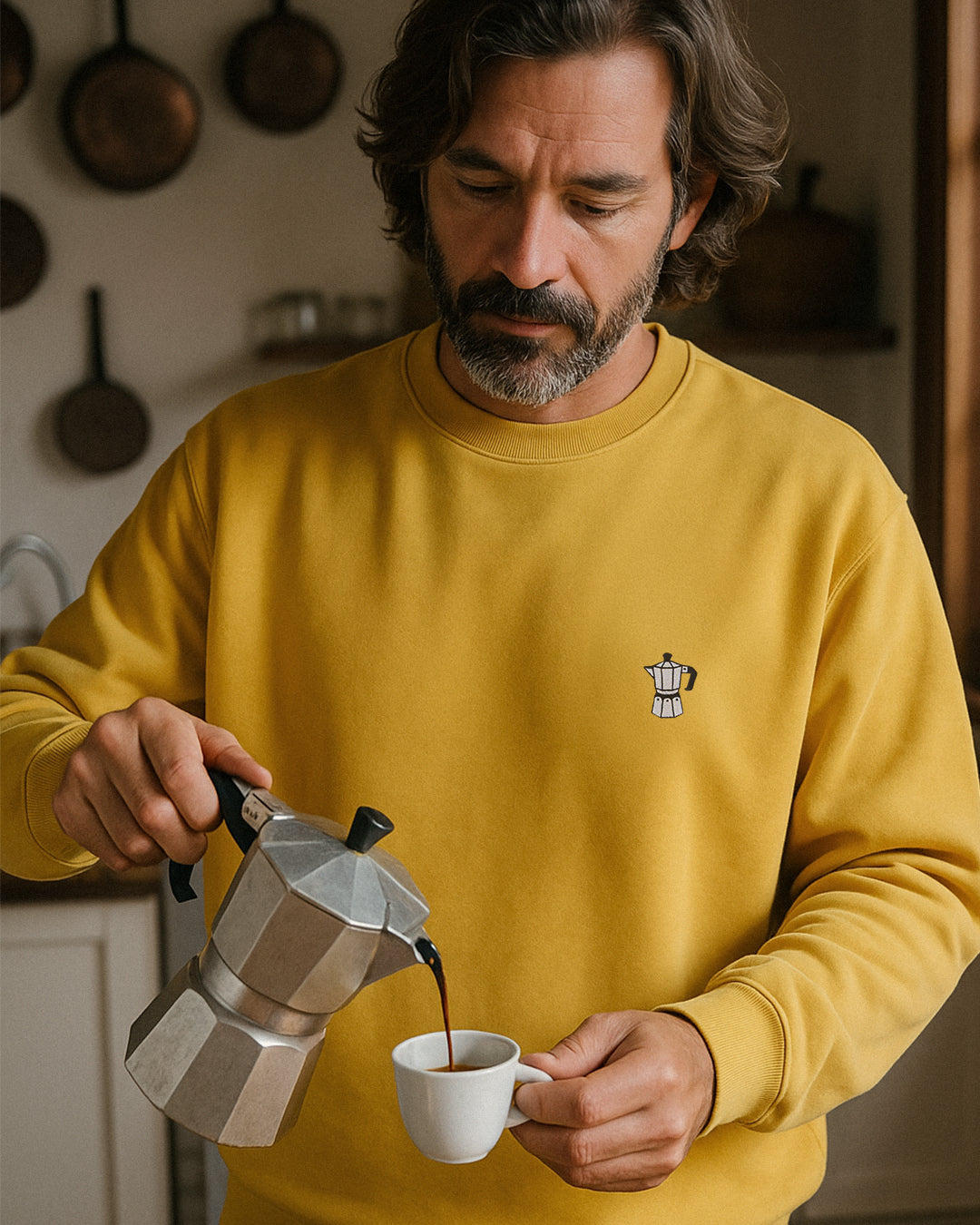 Coffee Moka Yellow Sweatshirt