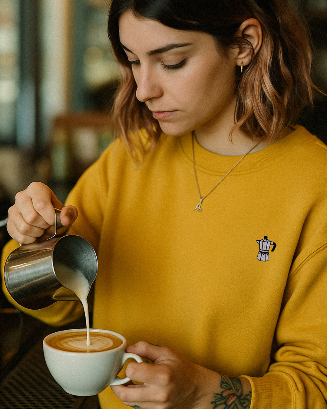 Coffee Moka Yellow Sweatshirt